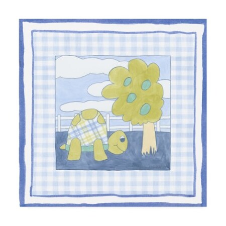 Megan Meagher 'Turtle With Plaid I Childrens Art' Canvas Art,14x14